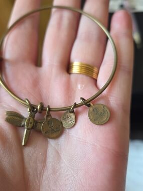 Alex and Ani Copper Dragonfly Charm Bangle Bracelet